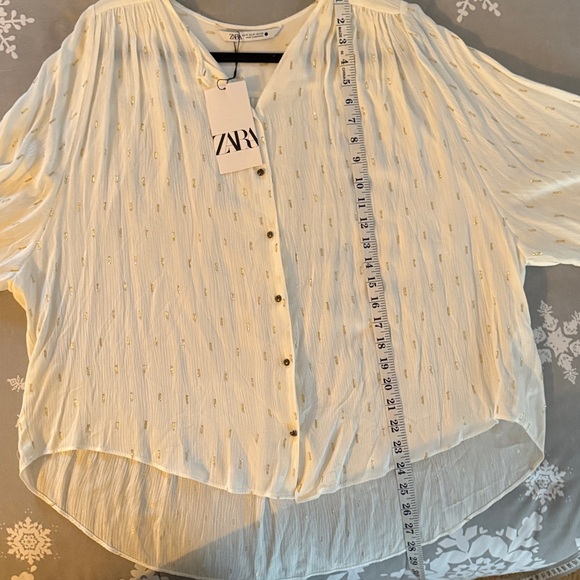 Zara Cream Button-Up Blouse - Picture 5 of 11
